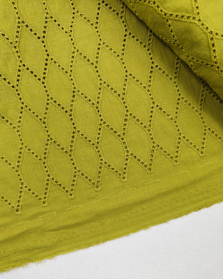 Broderie - honinggraat - mosterdgroen - À La Ville