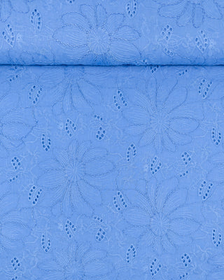 Broderie - bloemen - blauw - À La Ville