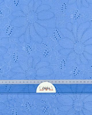 Broderie - bloemen - blauw - À La Ville