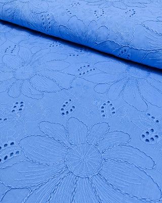 Broderie - bloemen - blauw - À La Ville