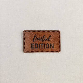 Naailabel - limited edition - bruin - lederlook