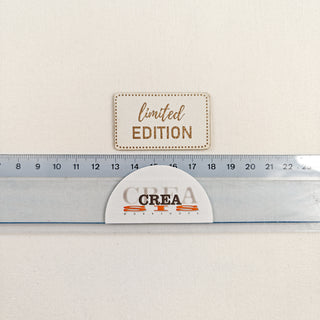 Naailabel - limited edition - wit - lederlook