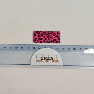Naailabel - leopard - lederlook