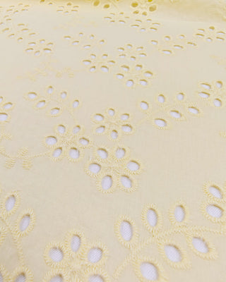 Broderie - bloemen - lichtgeel - À La Ville