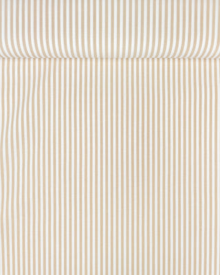 Popeline - gestreept - wit en beige