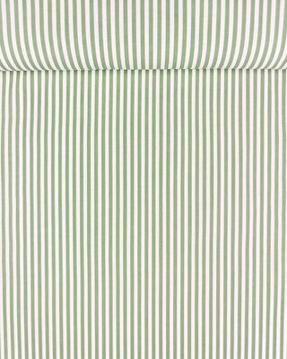 Popeline - gestreept - wit en groen