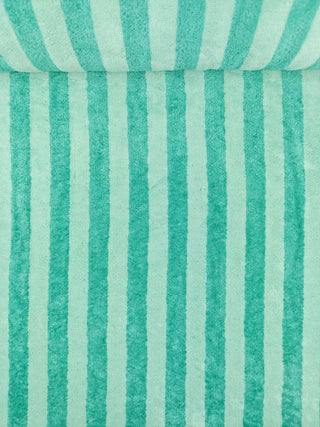 Bamboe badstof - gestreept - muntgroen