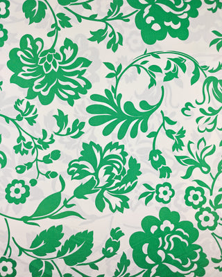 Hemdenpopeline - bloemen XXL - wit & groen - À La Ville