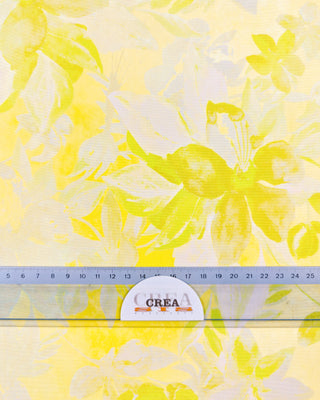 Premium broekenstof - bloemen - felgeel - À La Ville