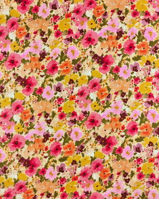 Double gauze - bloemen - geel & roze