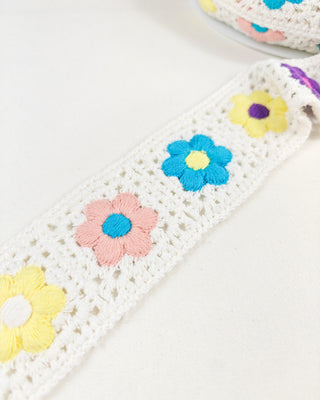 Sierlint - faux crochet - bloemen