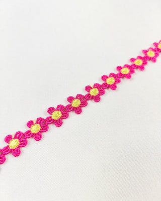 Sierlint - madeliefjes - fuchsia