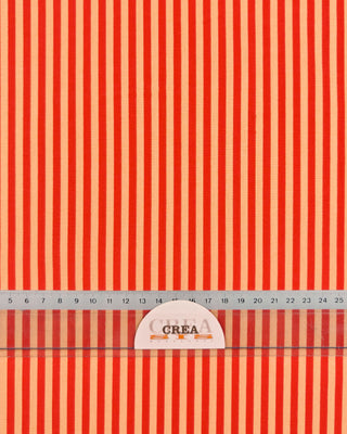 Popeline - gestreept - rood & oranje