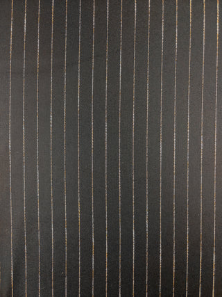 Viscose broekenstof - gestreept - zwart & beige - Editex