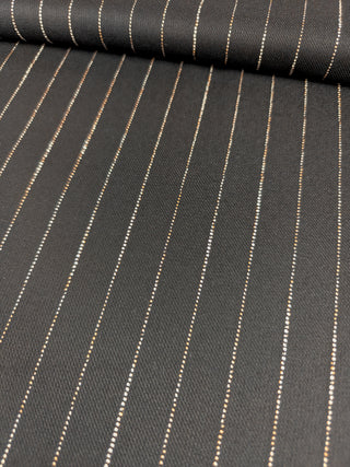 Viscose broekenstof - gestreept - zwart & beige - Editex