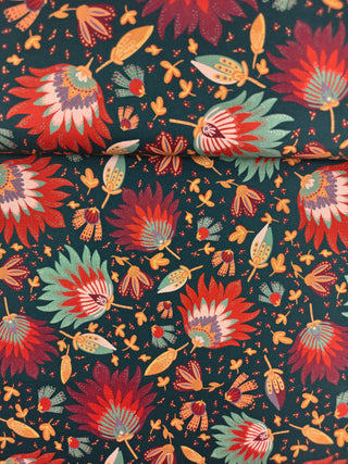 Canvas - vintage bloom - petrol - Swafing