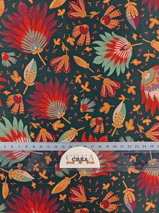 Canvas - vintage bloom - petrol - Swafing