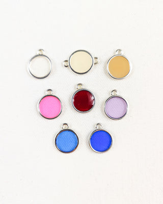 Doorkijkbedeltje - rond - zilver