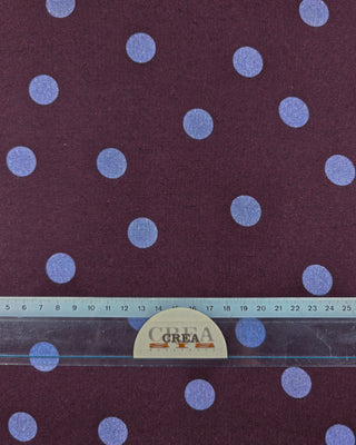 Viscose - polka dots - aubergine & blauw