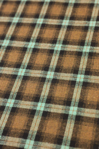 Flanel - ruiten - bruin en munt - Katia Fabrics