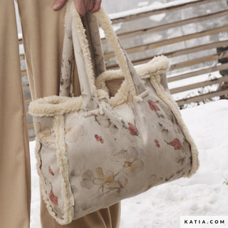 Sherpa - bloemen - roze - Katia Fabrics