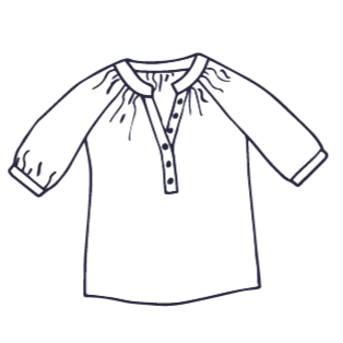 Damesbloes met half knopenpad