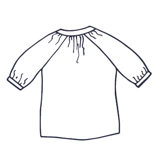 Damesbloes met half knopenpad