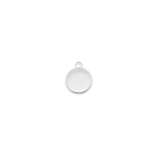 Doorkijkbedeltje - rond - zilver