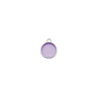 Doorkijkbedeltje - rond - zilver