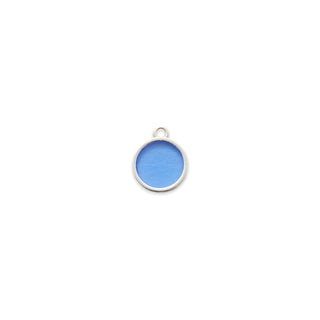 Doorkijkbedeltje - rond - zilver