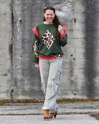 Paneel - ruit met leopard - Swafing