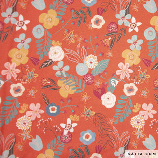 Popeline - gebloemd - flowers rights - Katia Fabrics