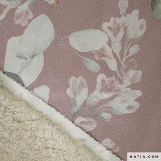 Sherpa - bloemen - roze - Katia Fabrics