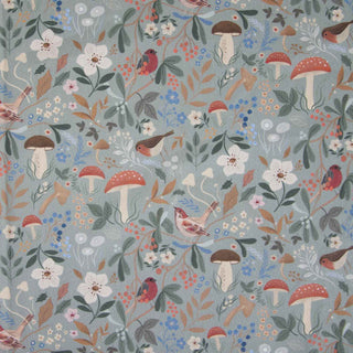 Popeline - paddenstoelen en vogels - Katia Fabrics