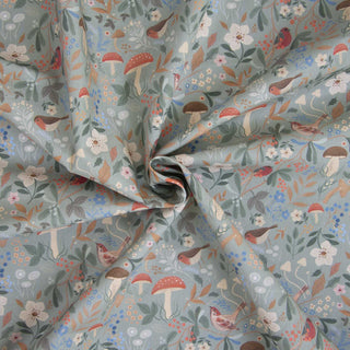 Popeline - paddenstoelen en vogels - Katia Fabrics