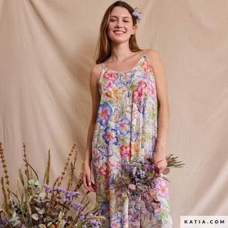 Viscose - hibiscus en vlinders - Katia Fabrics