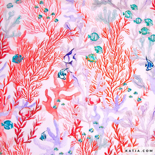 Badpaklycra - koraal - Katia Fabrics