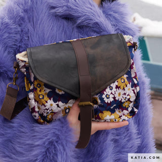 Brokaat - gebloemd - blauw en paars - Katia Fabrics