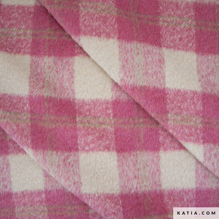 Mantelflanel - geruit - roze - Katia Fabrics