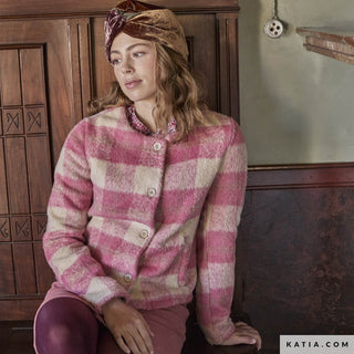 Mantelflanel - geruit - roze - Katia Fabrics