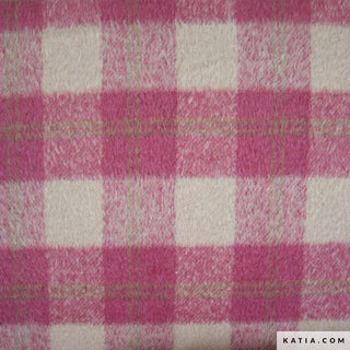 Mantelflanel - geruit - roze - Katia Fabrics