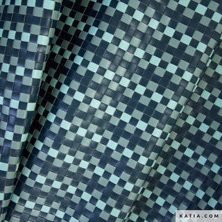 Leer - geweven - blues - Katia Fabrics