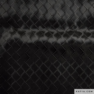 Leer - gevlochten - zwart - Katia Fabrics
