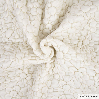 Gewatteerde nylon - bloemen - wit - Katia Fabrics