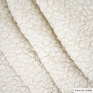 Gewatteerde nylon - bloemen - wit - Katia Fabrics