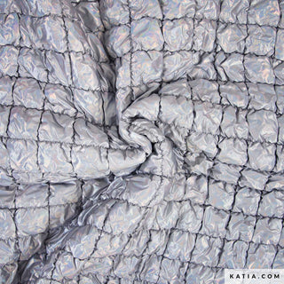 Gewatteerd - blokjes - zilver - Katia Fabrics