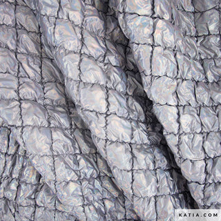 Gewatteerd - blokjes - zilver - Katia Fabrics