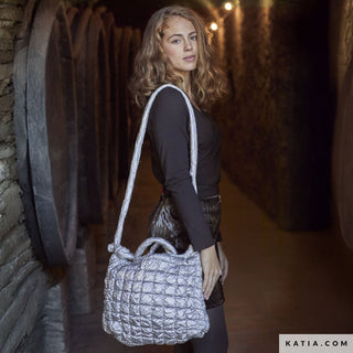 Gewatteerd - blokjes - zilver - Katia Fabrics