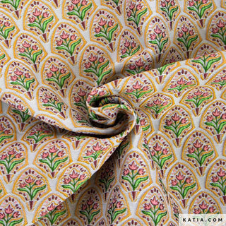 Brokaat - bloem in medaillon - Katia Fabrics