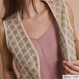 Brokaat - bloem in medaillon - Katia Fabrics